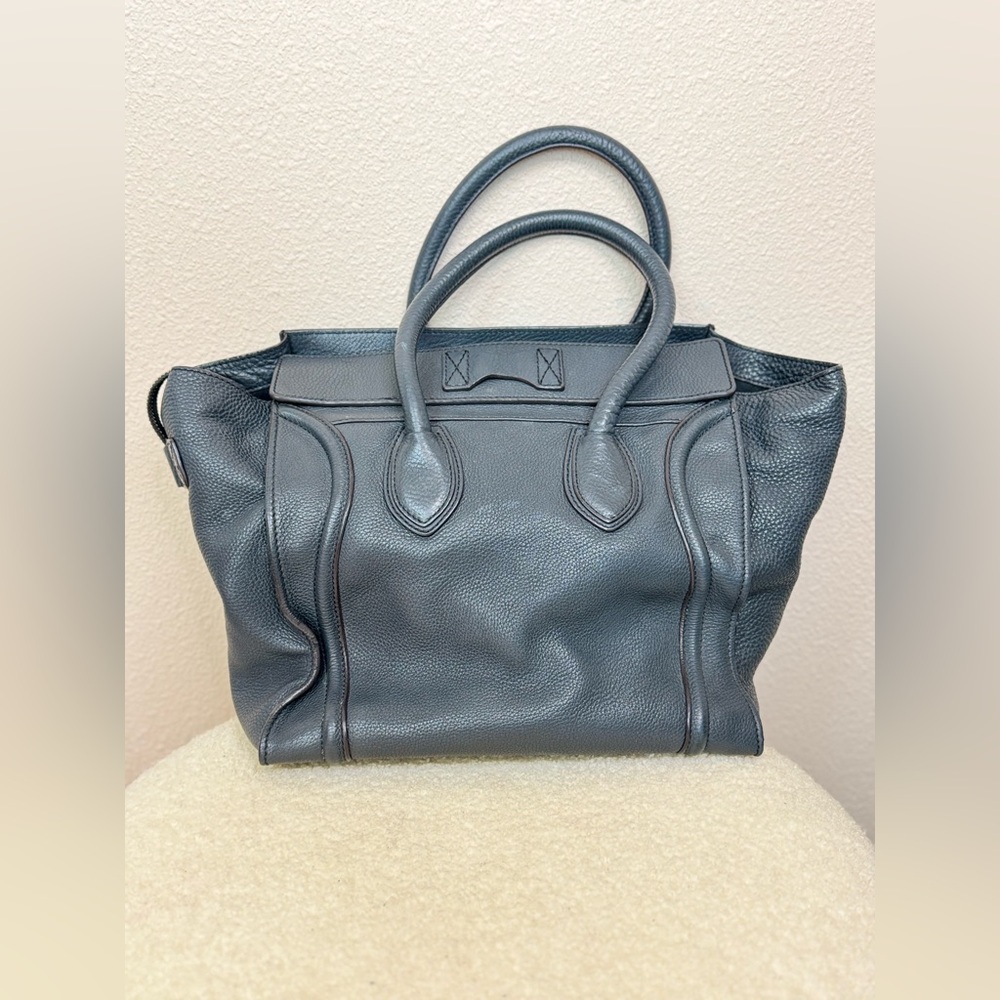 Celine Leather Luggage Phantom Tote in Charcoal - Picture 6 of 16